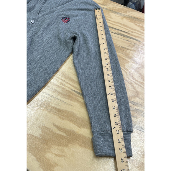 Vintage 80s IZOD Cardigan Sweater Men's Size Large Gray Grandpa Made in USA - Picture 13 of 13